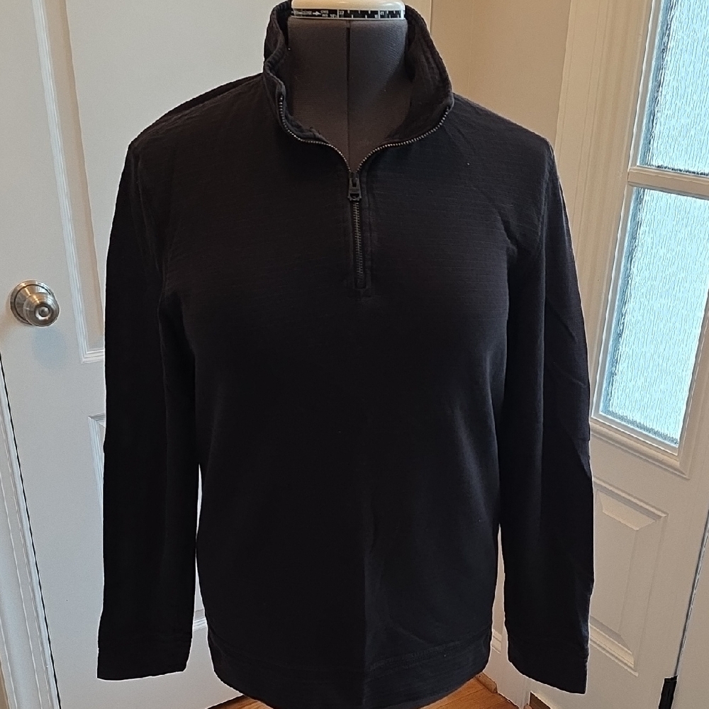 Calvin Klein Jeans Black Zip-Up Casual, Cozy Sweater